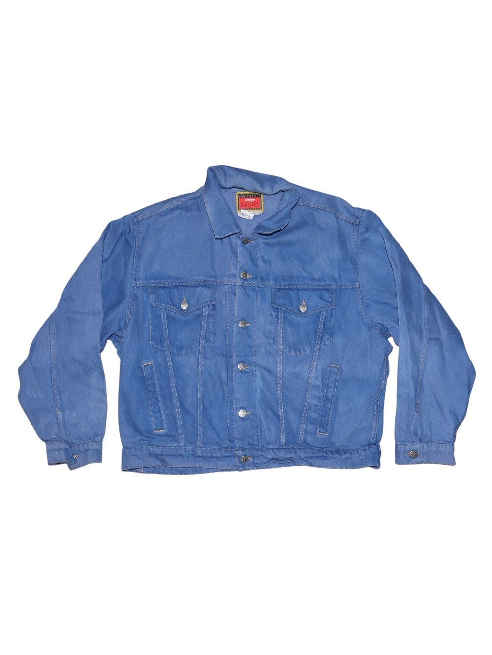 Vintage Wrangler Hero Denim Trucker Jacket Men's Size XL Blue Y2K Baggy NWT